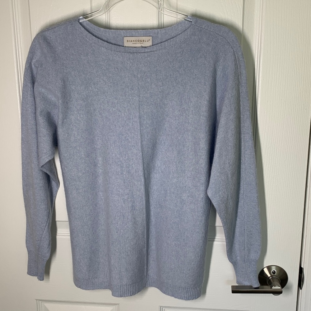 Bianco and Blue light blue cashmere blend sweater made in Italy size medium